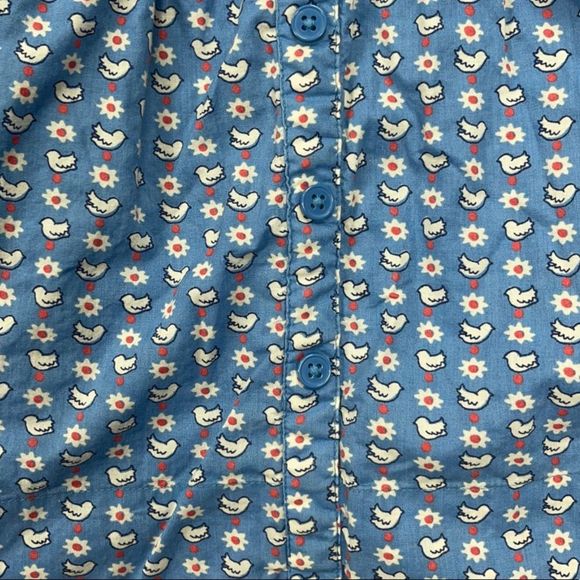 Mini Boden Blue Dress with Coral Collar - Picture 8 of 8